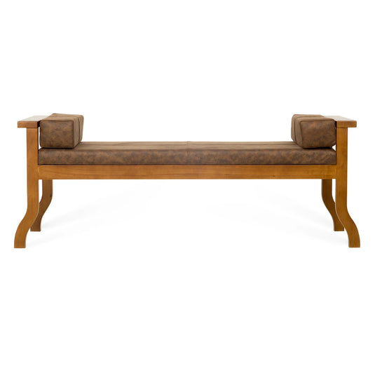 full  image of a brown blissfull cuddle couch with two head rest