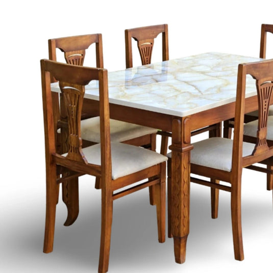 elara crystal 4 seater dining table set