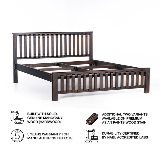 image of the cot body of the haven oak bed frame with features written on it