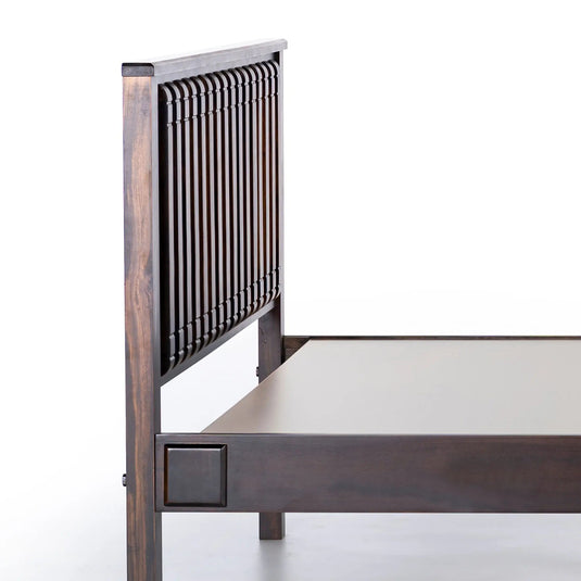 small part of the haven oak bed frame that shows headboard