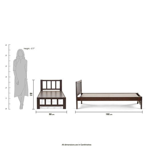 Solo Wenge Classic Single Bed - Rub - le