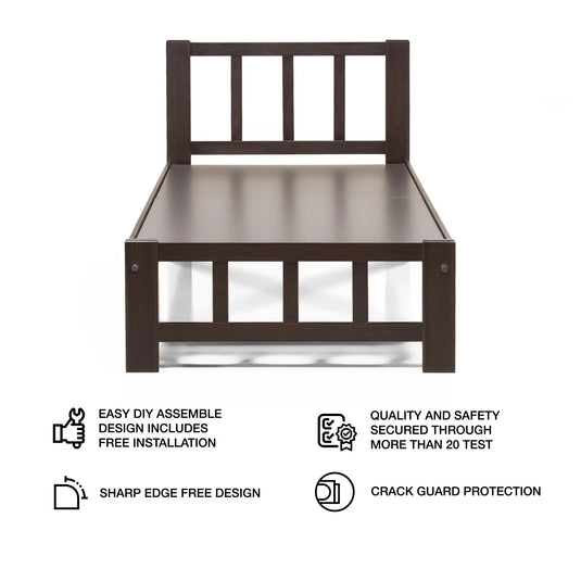 Solo Wenge Classic Single Bed - Rub - le
