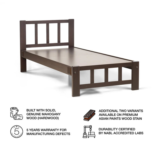 Solo Wenge Classic Single Bed - Rub - le