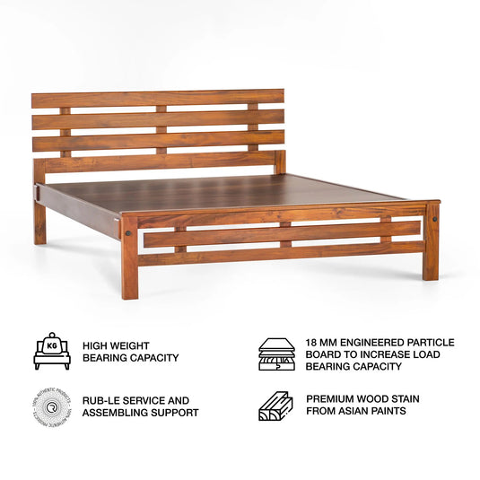 Vida Super Solid Wood Bed Frame - Rub - le