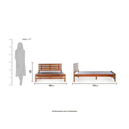 Vida Super Solid Wood Bed Frame - Rub - le