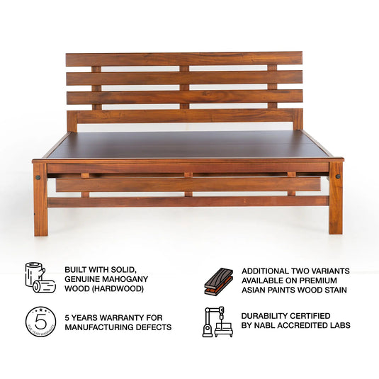 Vida Super Solid Wood Bed Frame - Rub - le