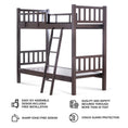 brown color solid single wooden bunk bed  with two bed