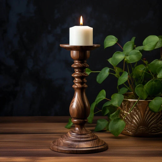 Wooden Candle Stand - Rub - le