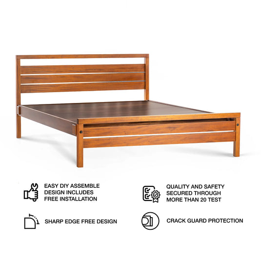Aria Fairshed Super Solid Wood Bed Frame side view