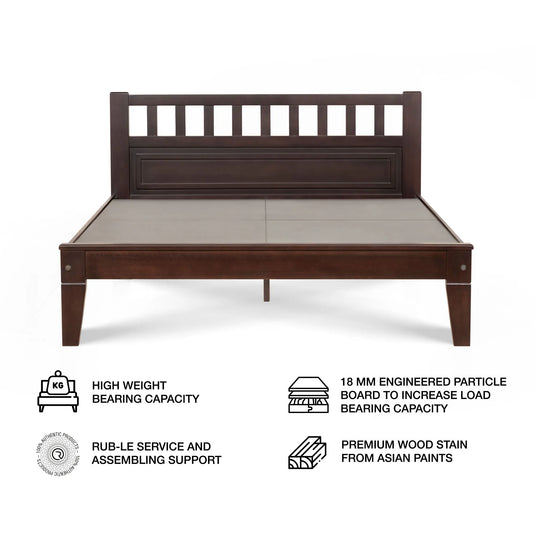 Elon Fairshed Super Solid Wood Bed Frame front view