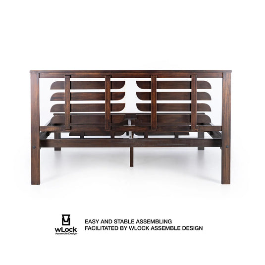 Enzo Fairshed Super Solid Wood Bed Frame back view