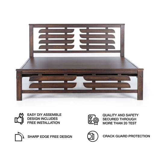 Enzo Fairshed Super Solid Wood Bed Frame front view