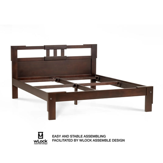Luka solid wood bed frame inner view