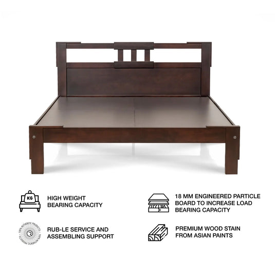 Luka solid wood bed frame front view