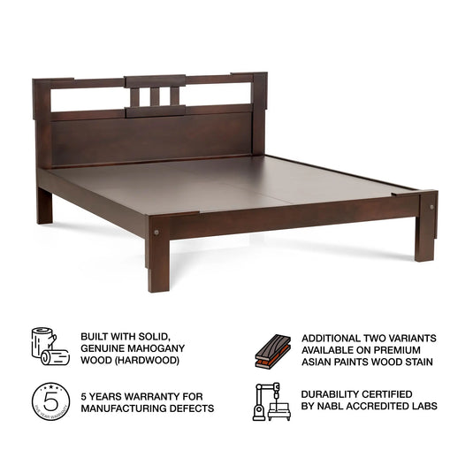 Luka solid wood bed frame side view