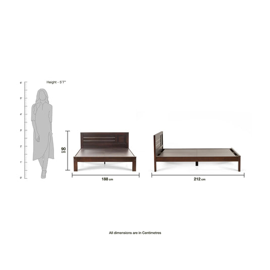 Shela solid wood bed frame with dimensions