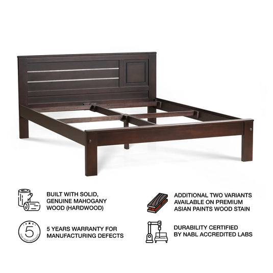 Shela solid wood bed frame inner view