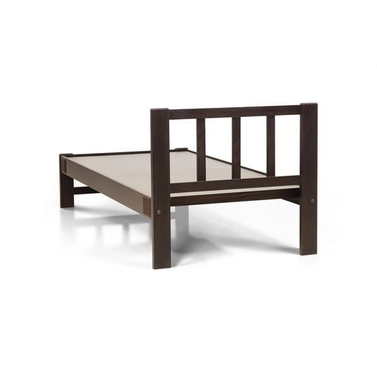 Solo Wenge Single Bed side with back view