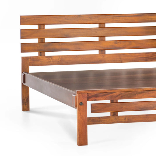 Vida solid wood bed frame zoomed view