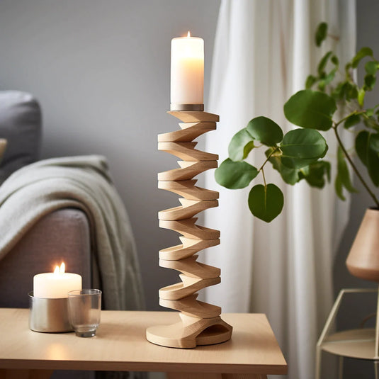 Ikea Design Wooden Candle Stand